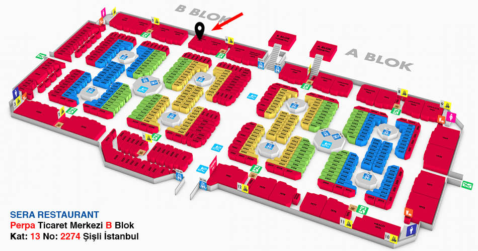 Sera Restaurant Perpa Adres Kroki Kat lanı