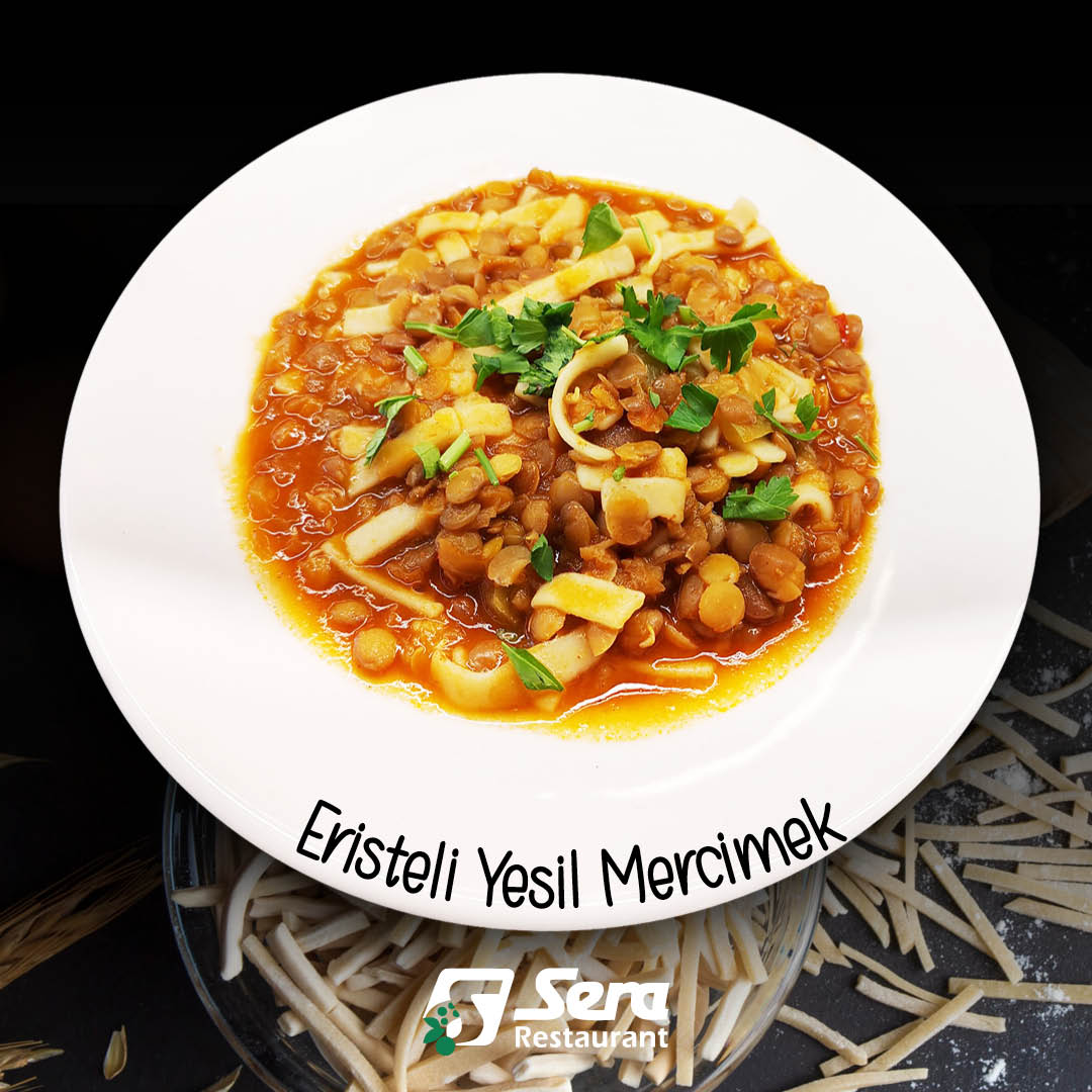 Erişteli Yeşil Mercimek